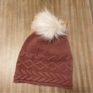 NWT White Pine 100% 2-Ply Cashmere Pink/Purple Knit Beanie/Stocking Hat